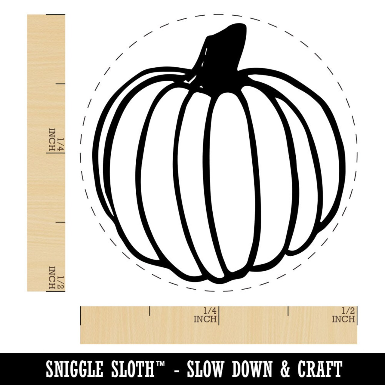 Hand Drawn Pumpkin Doodle Fall Thanksgiving Halloween Rubber Stamp for Stamping Crafting Planners